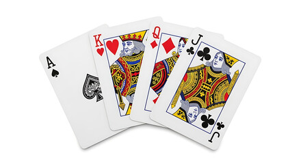 Ace, King, Queen, Jack Playing Cards Arrangement in a Game of Skill