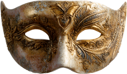 Golden mask transparant bakground,png 