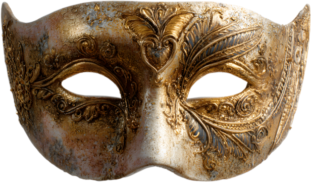 Golden mask transparant bakground,png 