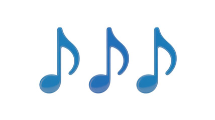 Three Blue Eighth Notes In A Row music symbols