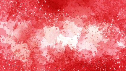 Abstract vibrant red and white watercolor texture with organic paint splatters