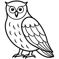 White Owl Linear Art