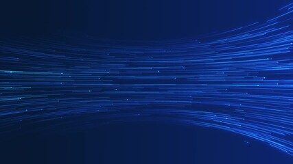 Dynamic bright light flare particles forming curved digital stream. for futuristic tech backgrounds, fast communication visuals, virtual speed motion, innovation concepts, energy transfer effects. - Powered by Adobe