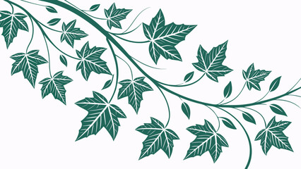 Fototapeta premium Green foliage design with leaves and vines creating a natural and organic pattern illustration art