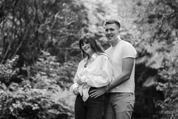 Fototapeta premium Young couple relax at nature at summer 