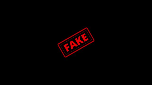 fake Red Stamp Animation On black background.zoom effect. 4k video