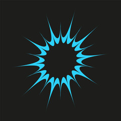 Abstract explosion illustration. Blue dynamic lines. Bursting star symbol. Vector graphic design. EPS 10.