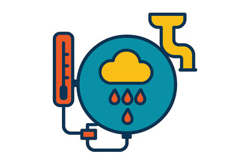 Innovative vector illustration of rainwater management system