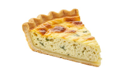 Delicious quiche lorraine slice savory tart pastry food photography gourmet cuisine tasty dish on transparent background