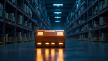 Autonomous vehicle in warehouse environment automation and logistics - Powered by Adobe