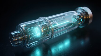 Futuristic medical drone spraying protection shield, 3D illustration.