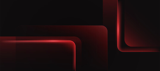 Red and Black abstract geometric luxury background vector. Social ads banner or Landing page.