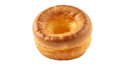 Delicious yorkshire pudding savory baked good traditional british cuisine golden brown pastry food item on transparent background