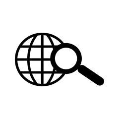 world search icon on white background