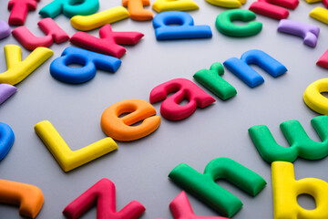 Obraz premium Learn Through Colorful Alphabet Play, concept of creative learning, early education, and playful approach to language development