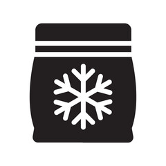 Frozen food bag icon for food storage and packaging