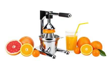 Isolated Citrus Juicer with Oranges and Grapefruit
