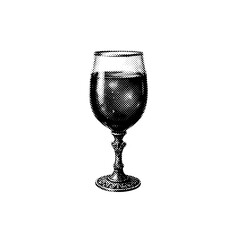 glass of wine photocopy effect, halftone effect, halftone, halftone brush, halftone lines,  vintage comic book,pop art,halftone stipple effect,grainy texture,noisy gradation dotwork,