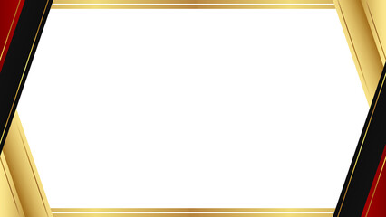 Modern Gold and Red Certificate Frame with Hexagon Design