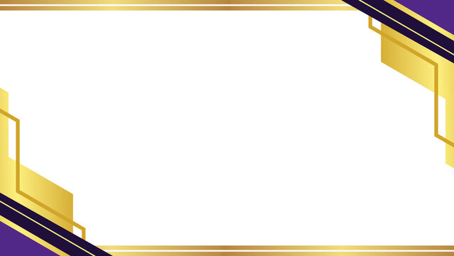 Elegant Geometric Certificate Border with Gold and Purple Accents