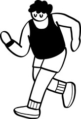 hand drawn cute character illustration of people exercising.