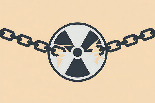 Breaking free from radioactive danger, a powerful symbol of overcoming hazardous threats and embracing safety.