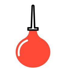 Medical enema icon, on transparent background, flat line design, vector illustration