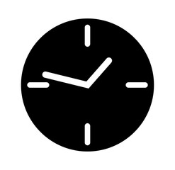 Fototapeta premium Clock icon on transparent background, flat line design, vector illustration