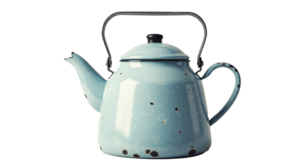 Vintage enamel kettle turquoise tea kettle kitchenware rustic metal kettle antique kettle farmhouse chic kettle on transparent background