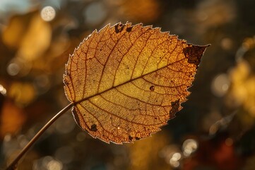 Obraz premium Microscopic analysis of a dried leaf under intense sunlight