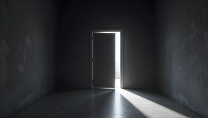 문 틈새 사이 빛이 들어오는 방