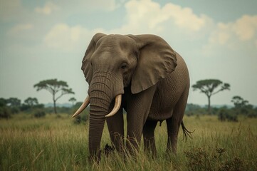 Fototapeta premium Elephant hidden among the foliage