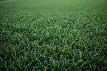 Obraz premium Lush green turf of a soccer pitch