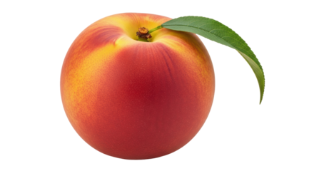 Isolated Peach with Leaf