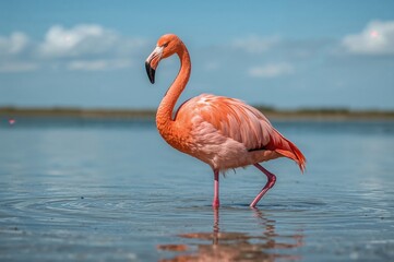 Larger Flamingo Species (Phonicopterus roseus)