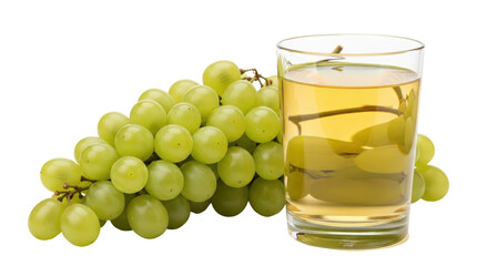 Isolated White Grapes and Juice