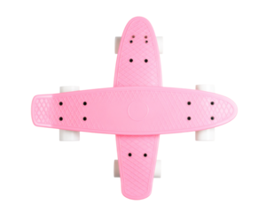 Pink skateboards, playful youth culture on transparent background