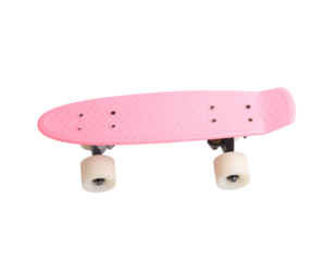 Pink skateboard on a fun, playful theme on transparent background