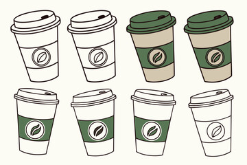 Coffee Cups Array in a Row A Simple Delight
