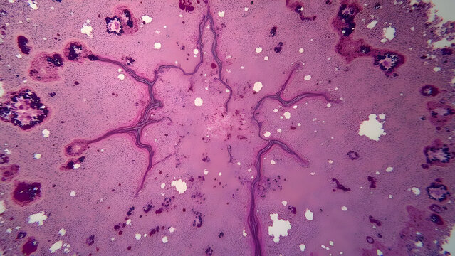 Lung Biopsy Showing Fibrotic Tissue Formation