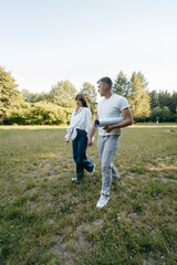 Young couple relax at nature at summer