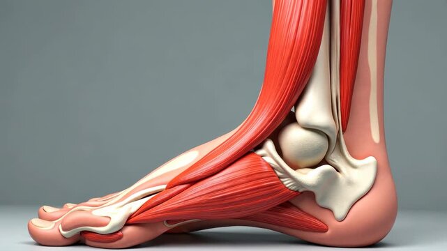 Human anatomy, muscle structure, bone placement. Joint movement. Arteries expand during exercise. Tendon strength supports mobility. Ligament flexibility aids joint safety.
