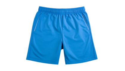 Blue athletic shorts for sports, exercise on transparent background
