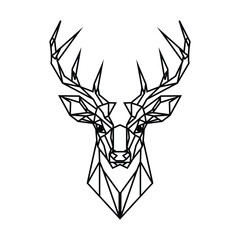 Geometric Deer Head Design, Perfect for Modern Decor