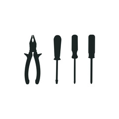 Hardware Tools logo EPS template icons vector illustration transparent background