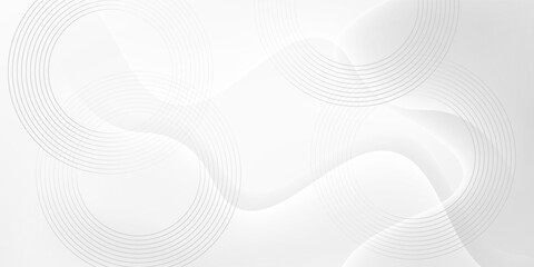 White geometric abstract background overlap layer on bright space with lines.