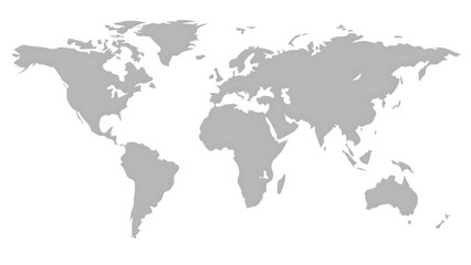 Obraz premium world map showing country borders isolated on white background, png, ai generated.