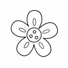 Chamomile Flower Line Art – Clean Vector Outline