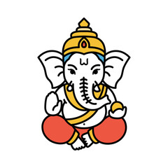 Lord Ganesha Minimalist vector Illustration