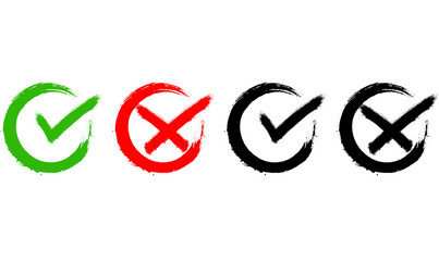 Checkmark & Checkbox Icon Set – Yes/No, Tick & Cross Buttons, vector icons, confirmation symbols, cancel icons, flat design, user interface, digital assets, icon pack